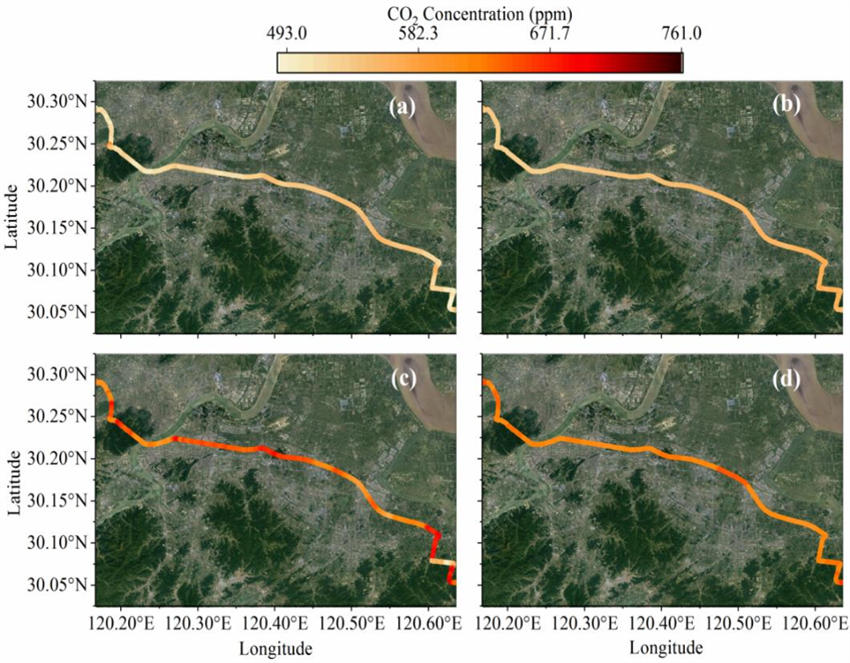 應用案例-紹興城市道路走航監(jiān)測CO2濃度分布圖.png